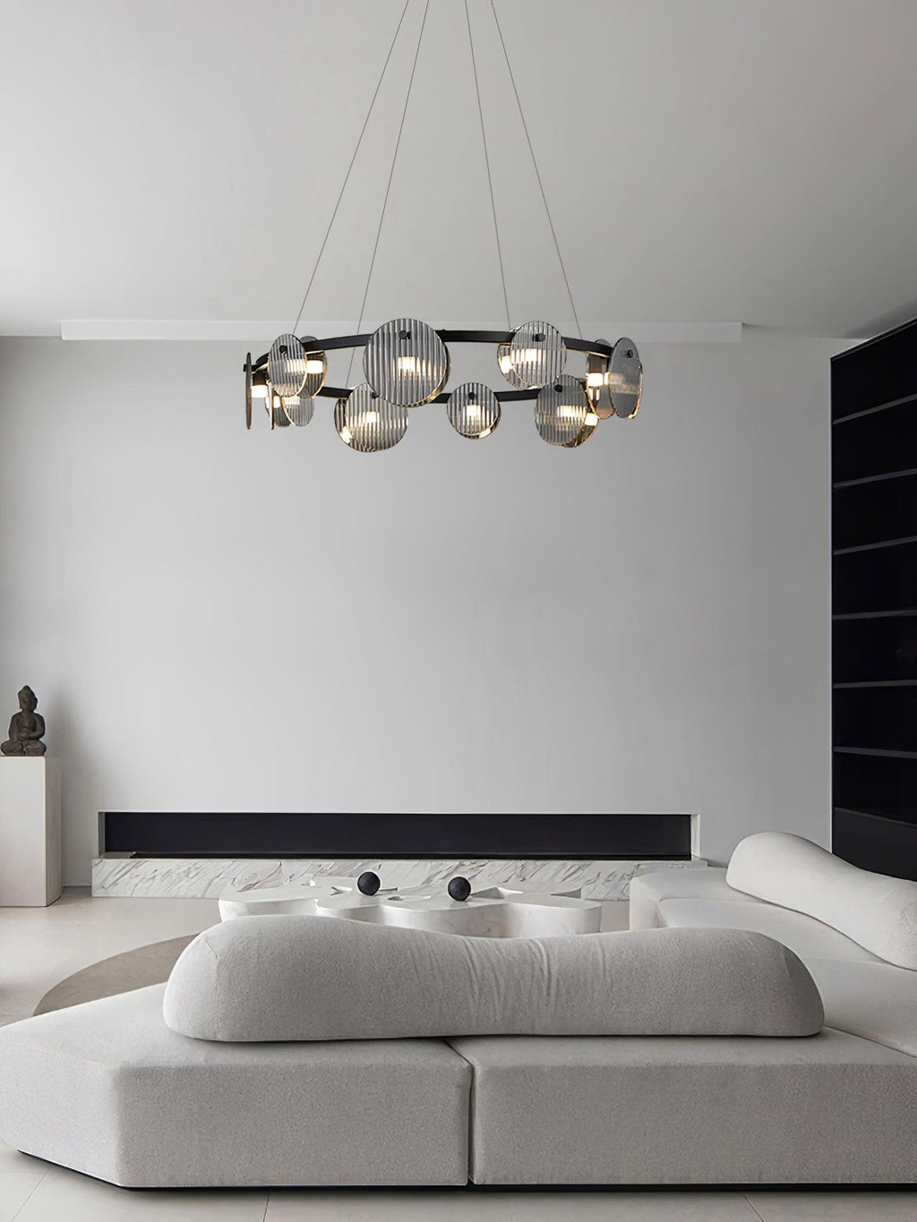 Lustra Chandelier en Verre Fumé et Noir - Neutralighting