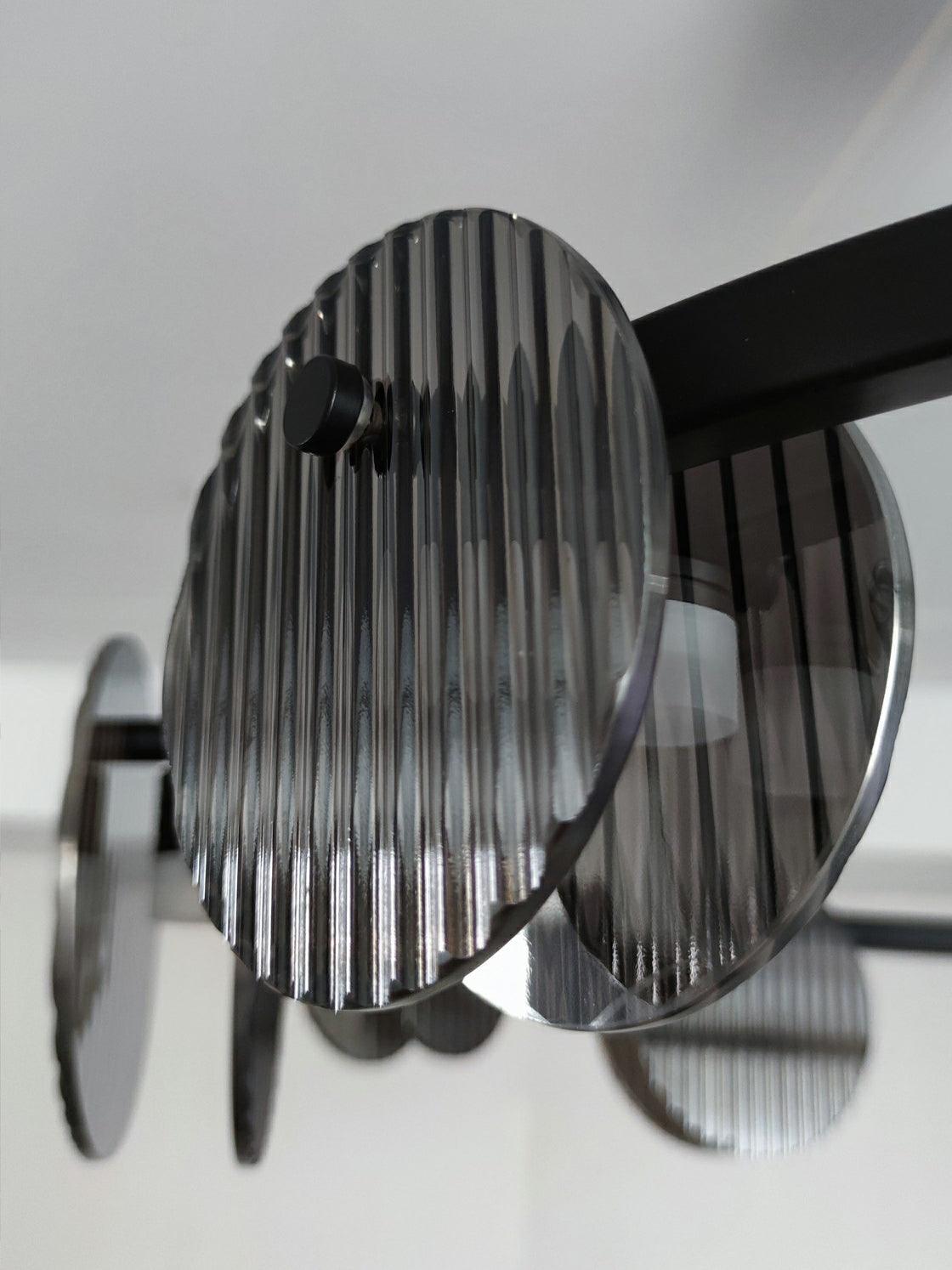 Lustra Chandelier en Verre Fumé et Noir - Neutralighting