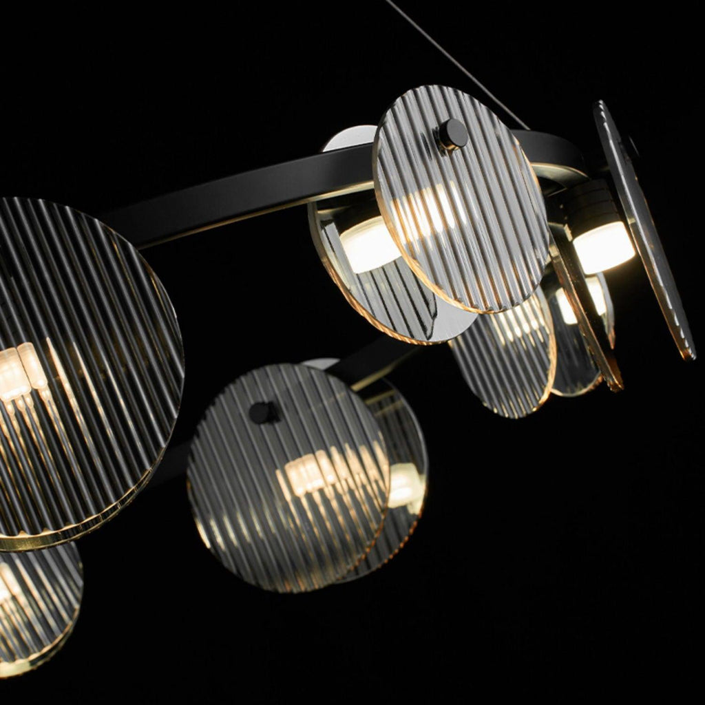 Lustra Chandelier en Verre Fumé et Noir - Neutralighting