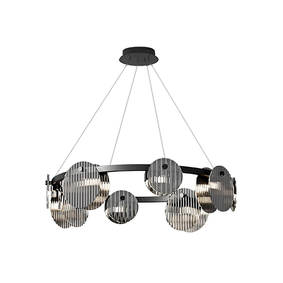 Lustra Chandelier en Verre Fumé et Noir - Neutralighting
