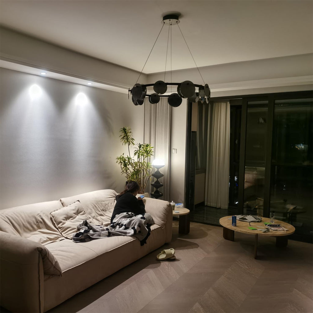 Lustra Chandelier en Verre Fumé et Noir - Neutralighting