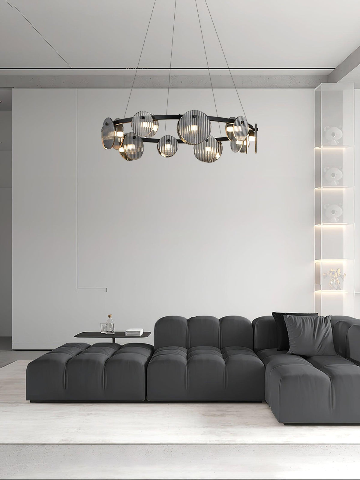 Lustra Chandelier en Verre Fumé et Noir - Neutralighting
