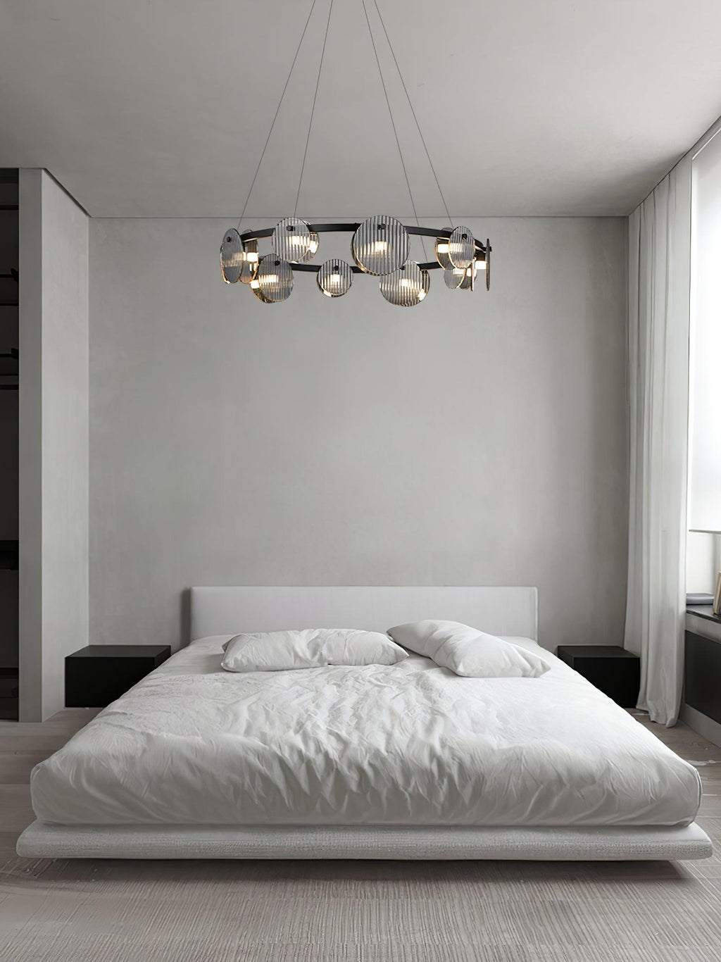 Lustra Chandelier en Verre Fumé et Noir - Neutralighting