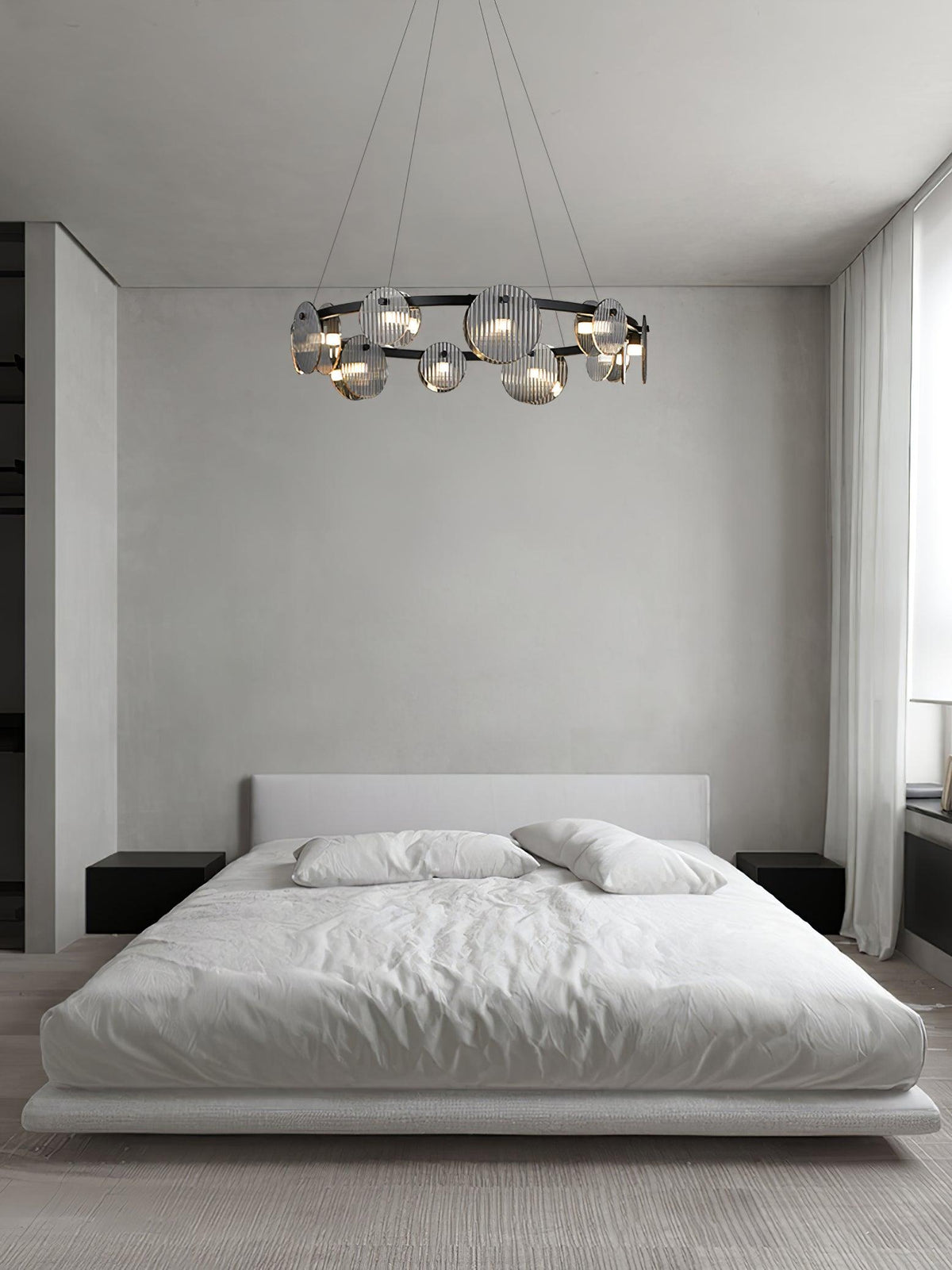 Lustra Chandelier en Verre Fumé et Noir - Neutralighting