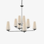 Lustra Chandelier Vertical en Cuivre et Lin - Neutralighting