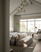 Lustra Chandelier Vertical en Cuivre et Lin - Neutralighting