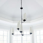 Lustra Chandelier Vertical en Cuivre et Lin - Neutralighting