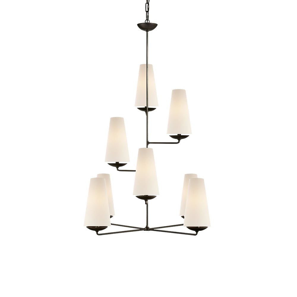 Lustra Chandelier Vertical en Cuivre et Lin - Neutralighting
