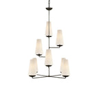 Lustra Chandelier Vertical en Cuivre et Lin - Neutralighting