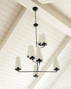 Lustra Chandelier Vertical en Cuivre et Lin - Neutralighting