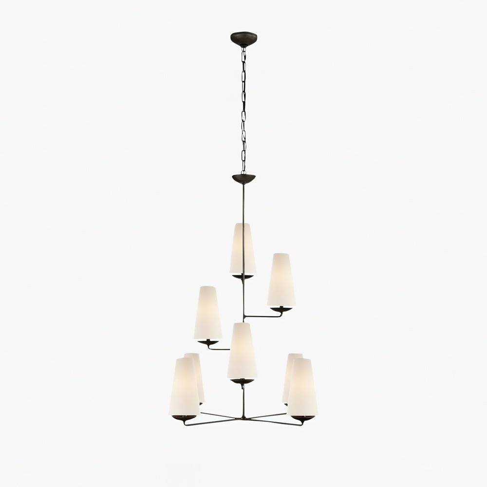 Lustra Chandelier Vertical en Cuivre et Lin - Neutralighting