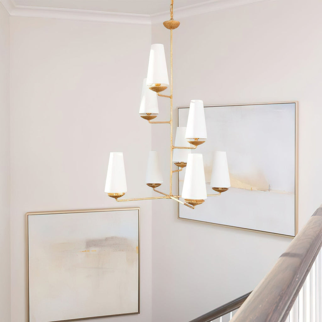 Lustra Chandelier Vertical en Cuivre et Lin - Neutralighting