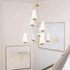 Lustra Chandelier Vertical en Cuivre et Lin - Neutralighting