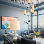 Lustra Chandelier Vertical en Cuivre et Lin - Neutralighting