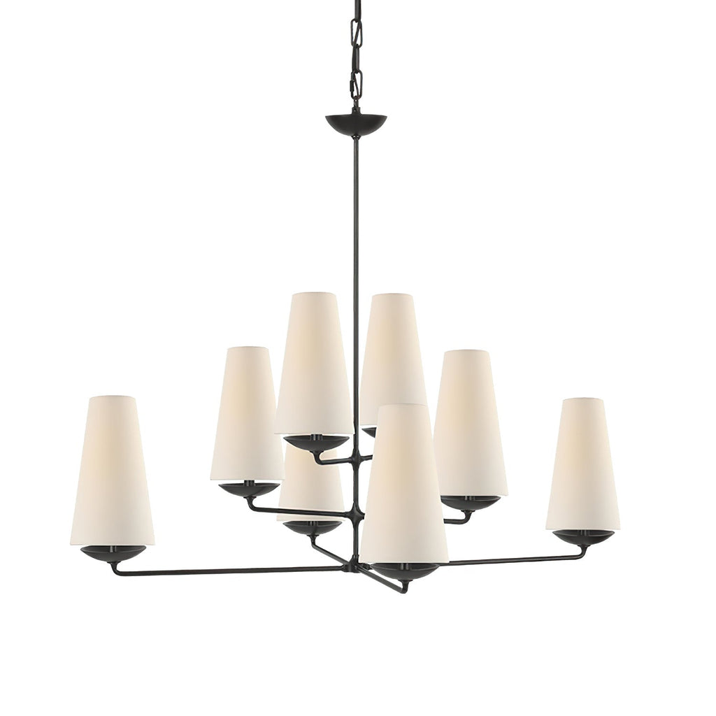 Lustra Chandelier Vertical en Cuivre et Lin - Neutralighting