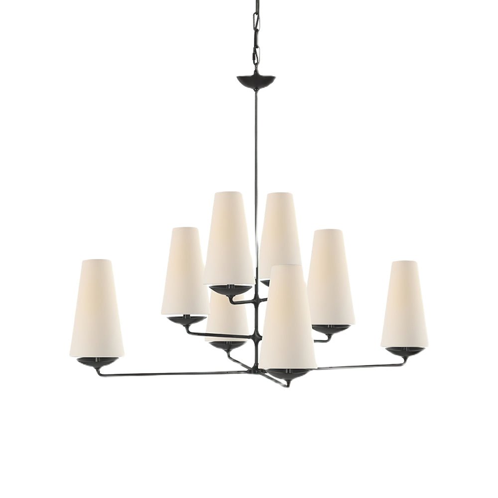 Lustra Chandelier Vertical en Cuivre et Lin - Neutralighting