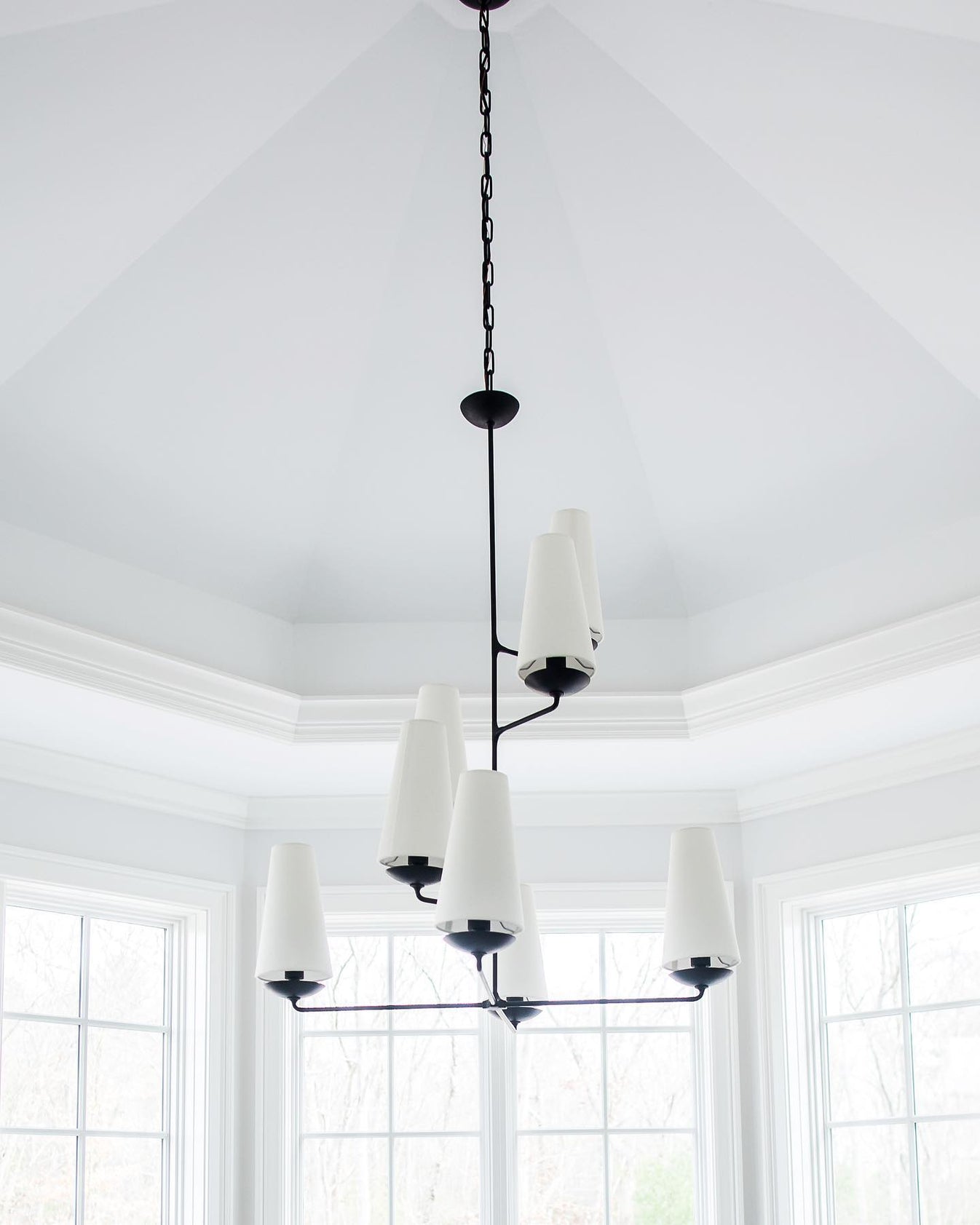 Lustra Chandelier Vertical en Cuivre et Lin - Neutralighting