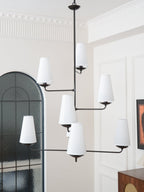 Lustra Chandelier Vertical en Cuivre et Lin - Neutralighting