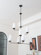 Lustra Chandelier Vertical en Cuivre et Lin - Neutralighting
