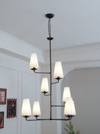 Lustra Chandelier Vertical en Cuivre et Lin - Neutralighting
