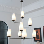 Lustra Chandelier Vertical en Cuivre et Lin - Neutralighting