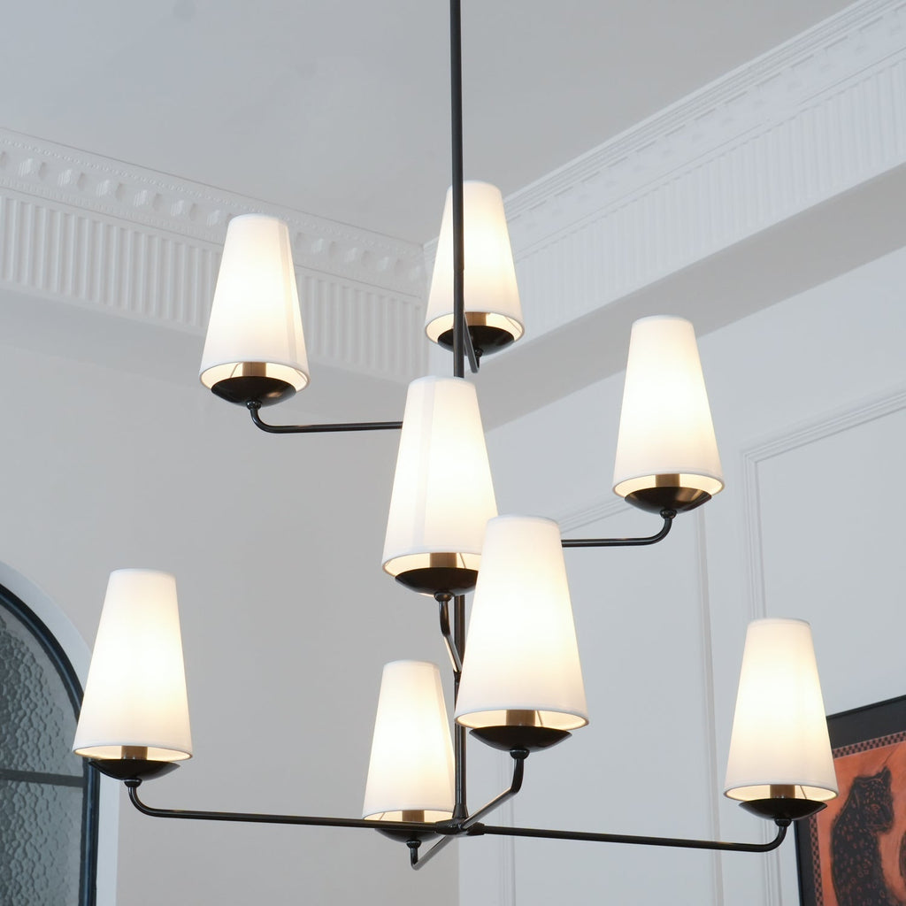 Lustra Chandelier Vertical en Cuivre et Lin - Neutralighting