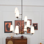 Lustra Chandelier Vertical en Cuivre et Lin - Neutralighting