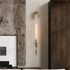 Lustra Applique Murale Laiton Minimaliste Verre Cannelé - Neutralighting