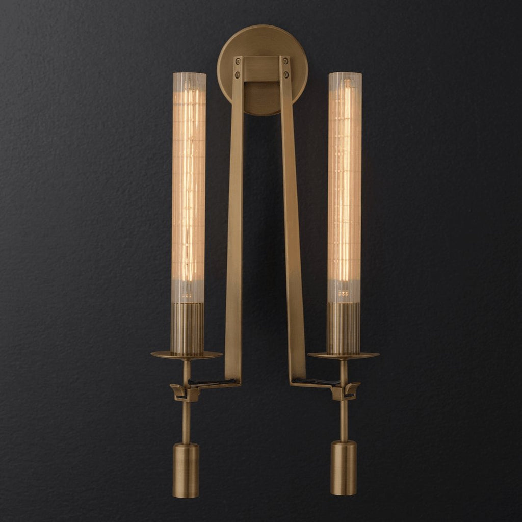 Ceshaisra French Classicism Plug-in Brass Glass Wall Lamp - Neutralighting