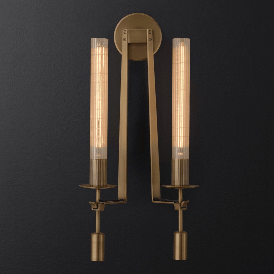 Lustra Applique Murale Laiton Minimaliste Verre Cannelé - Neutralighting