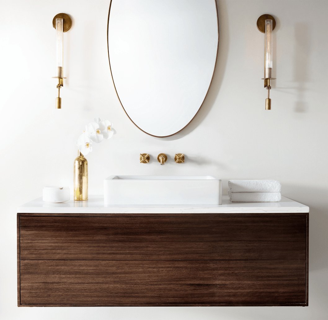 Lustra Applique Murale Laiton Minimaliste Verre Cannelé - Neutralighting