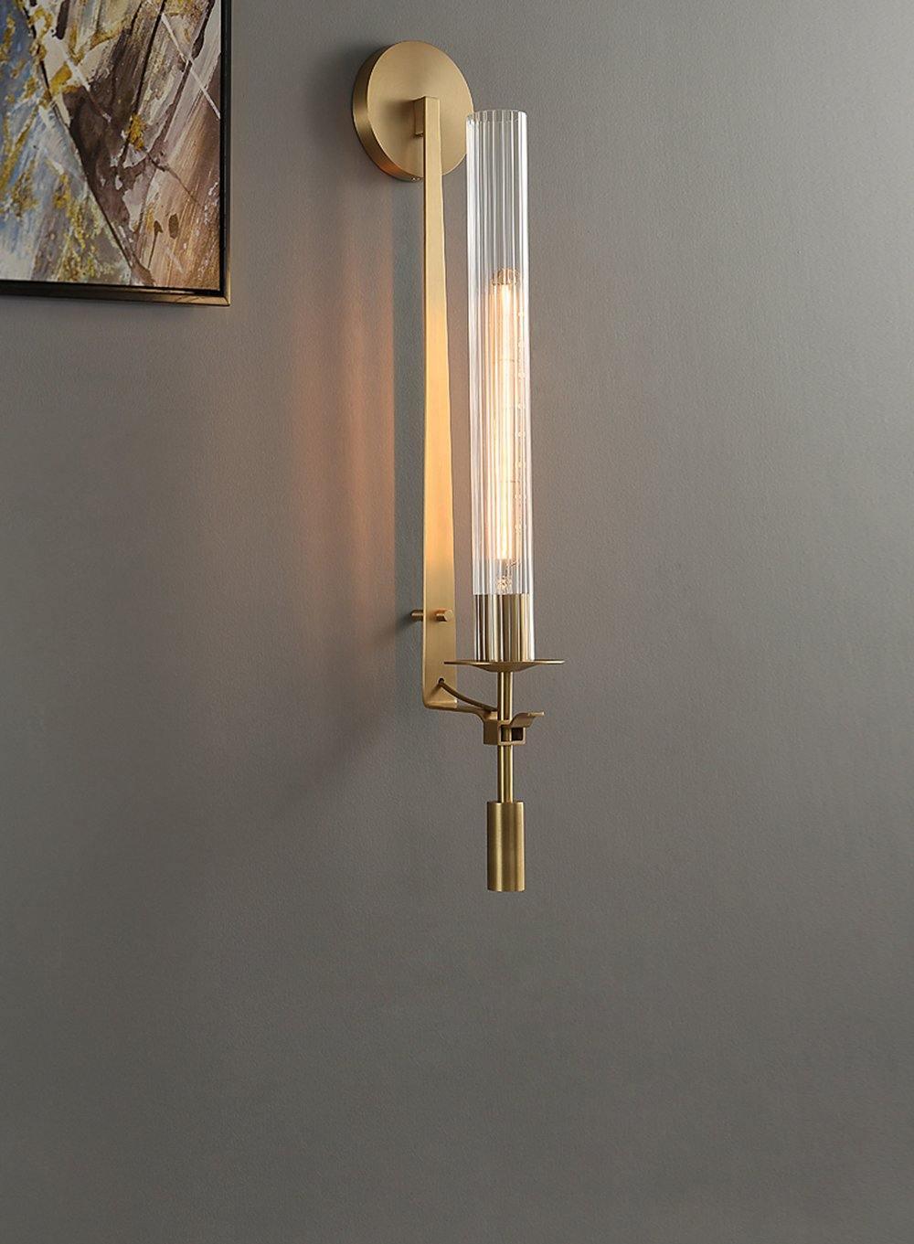 Ceshaisra French Classicism Plug-in Brass Glass Wall Lamp - Neutralighting