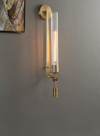 Lustra Applique Murale Laiton Minimaliste Verre Cannelé - Neutralighting