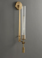 Ceshaisra French Classicism Plug-in Brass Glass Wall Lamp - Neutralighting