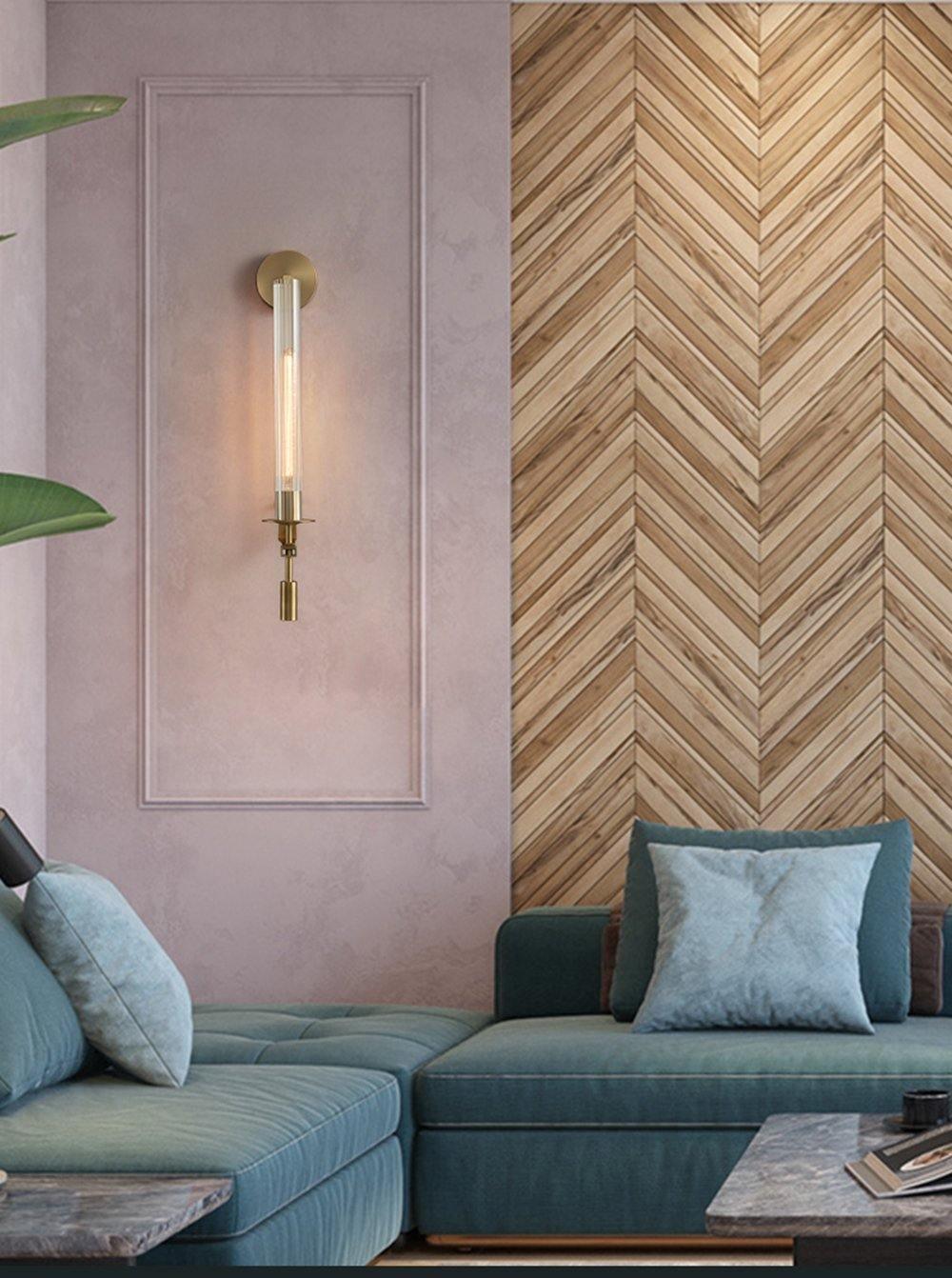 Ceshaisra French Classicism Plug-in Brass Glass Wall Lamp - Neutralighting