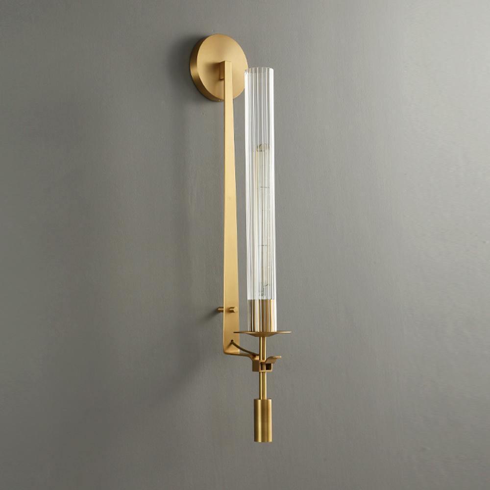 Ceshaisra French Classicism Plug-in Brass Glass Wall Lamp - Neutralighting