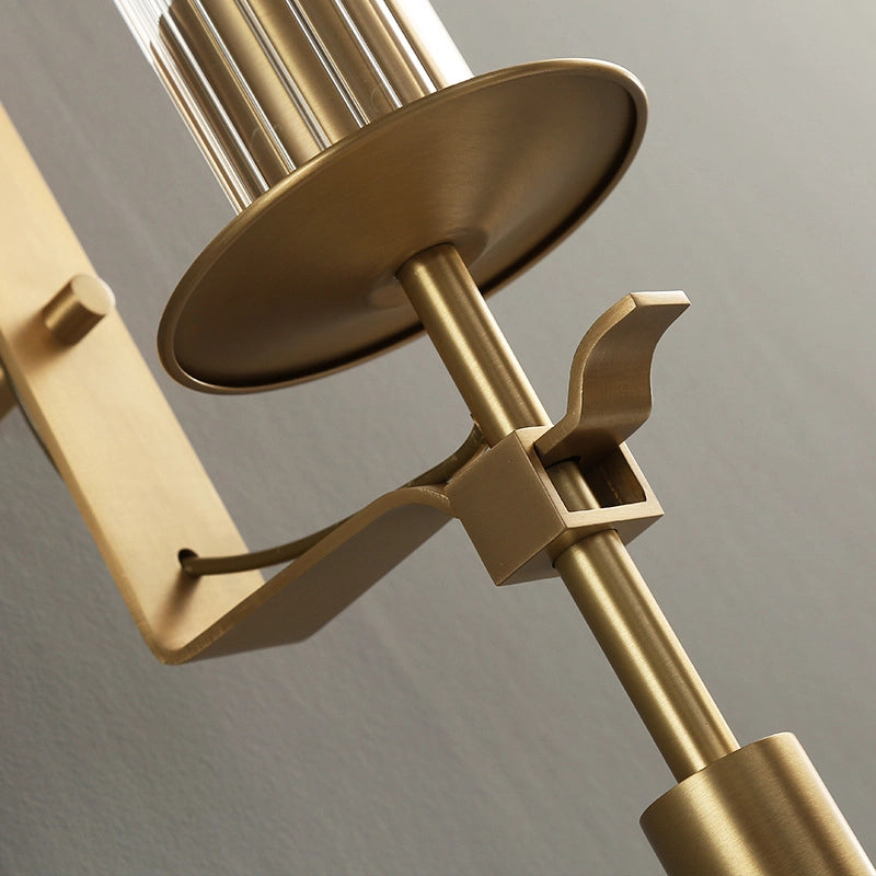 Lustra Applique Murale Laiton Minimaliste Verre Cannelé - Neutralighting