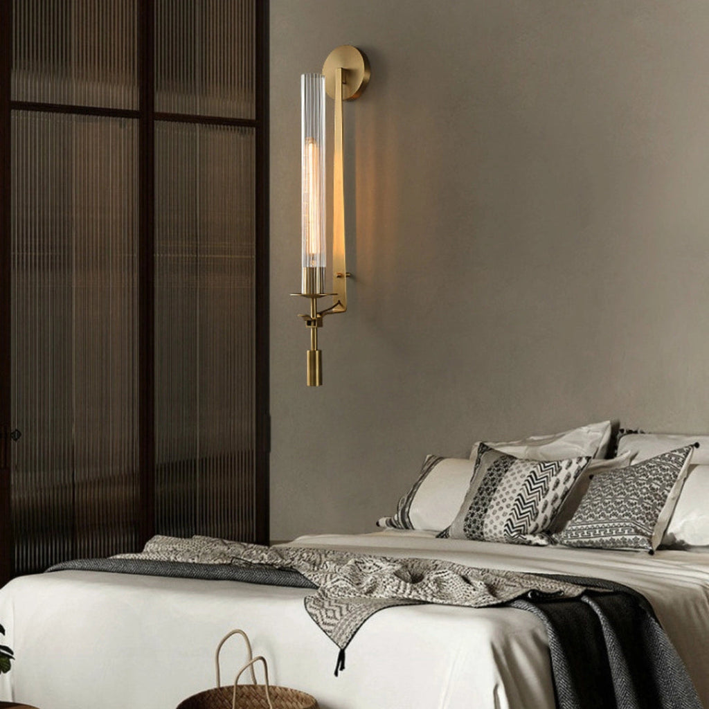 Ceshaisra French Classicism Plug-in Brass Glass Wall Lamp - Neutralighting