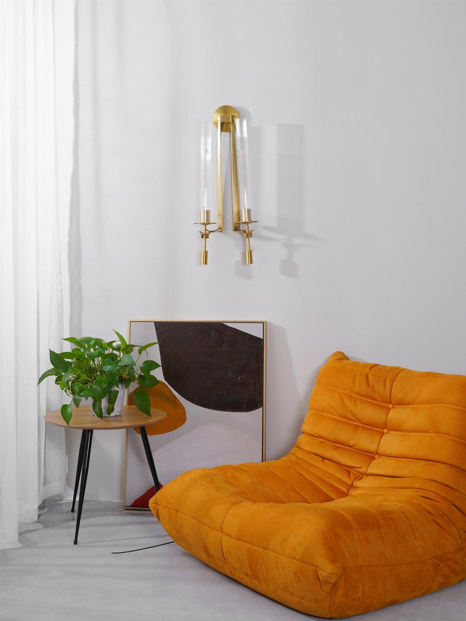 Ceshaisra French Classicism Plug-in Brass Glass Wall Lamp - Neutralighting