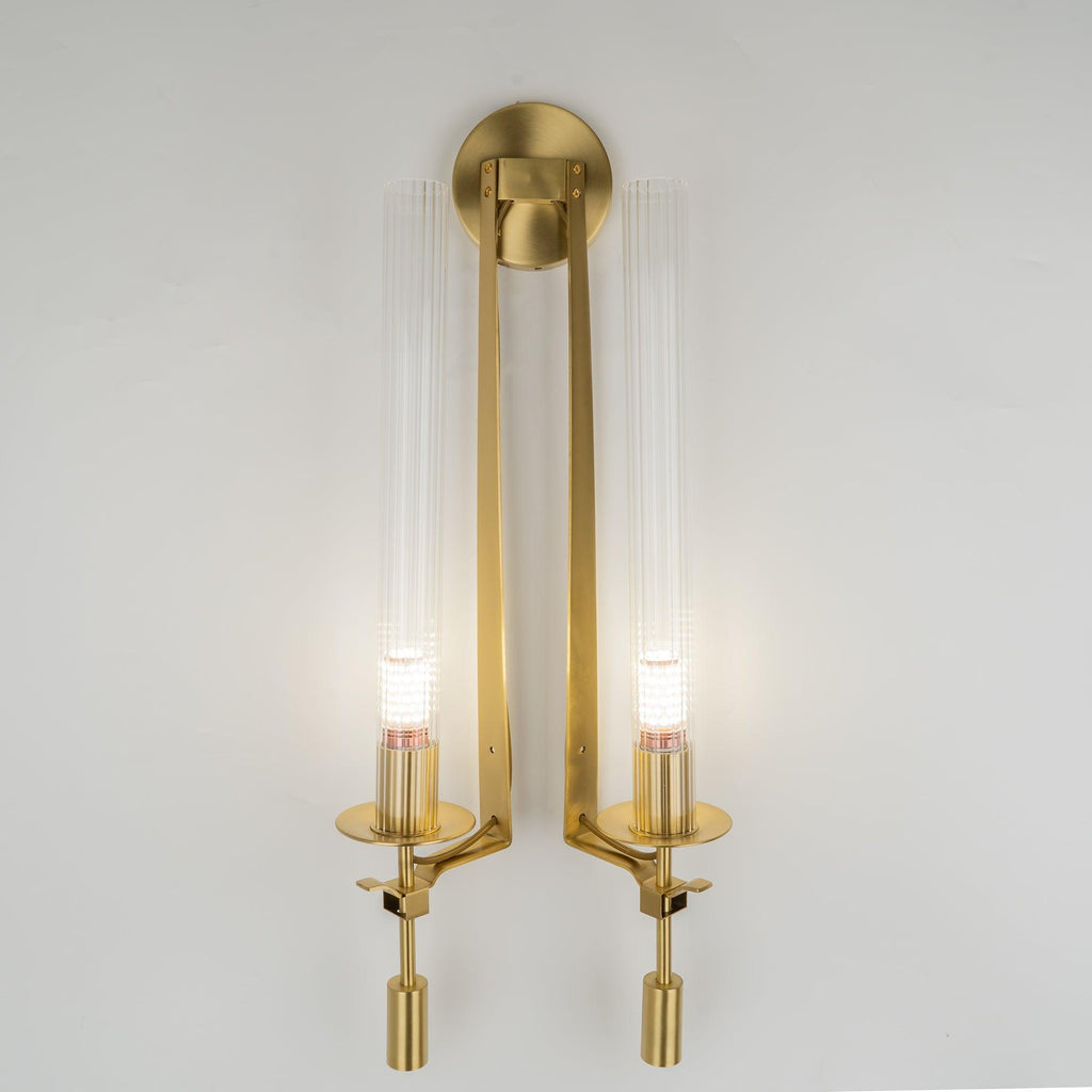 Ceshaisra French Classicism Plug-in Brass Glass Wall Lamp - Neutralighting