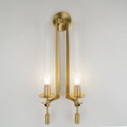 Ceshaisra French Classicism Plug-in Brass Glass Wall Lamp - Neutralighting