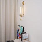 Lustra Applique Murale Laiton Minimaliste Verre Cannelé - Neutralighting
