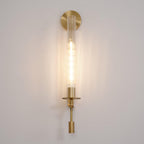 Lustra Applique Murale Laiton Minimaliste Verre Cannelé - Neutralighting