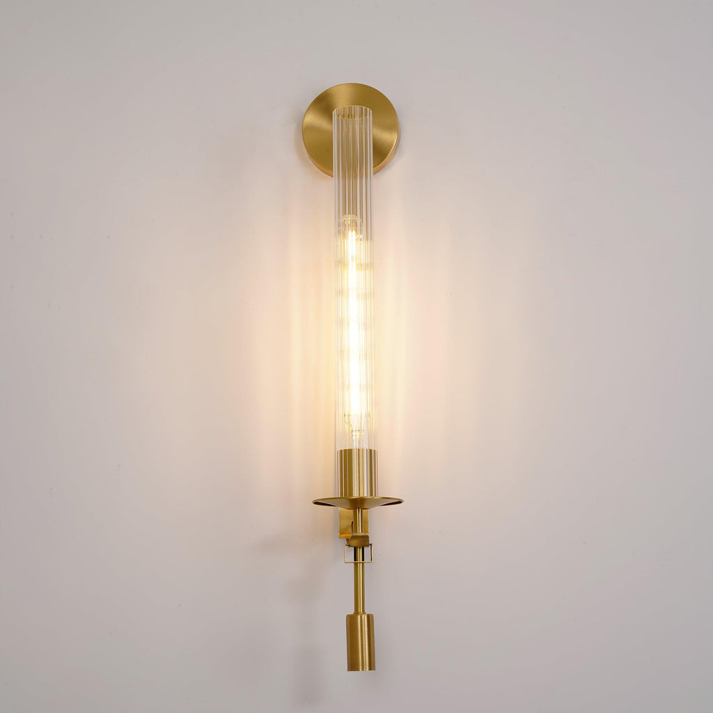 Ceshaisra French Classicism Plug-in Brass Glass Wall Lamp - Neutralighting