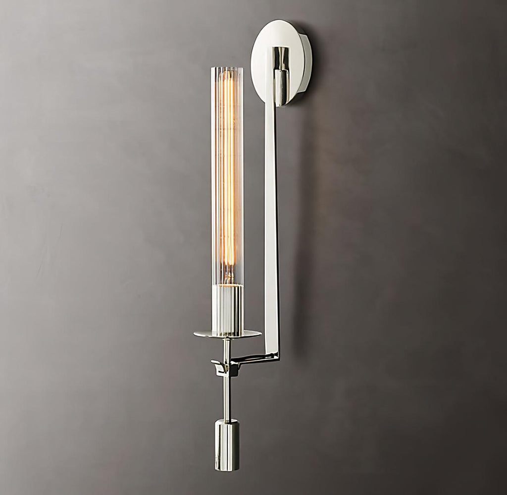 Lustra Applique Murale Laiton Minimaliste Verre Cannelé - Neutralighting