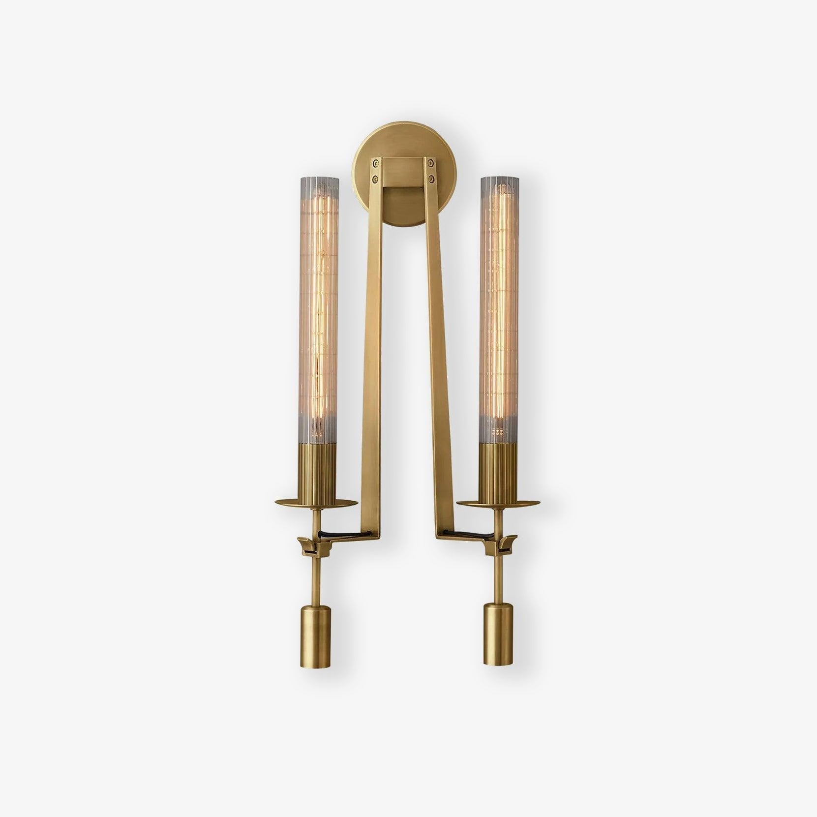 Lustra Applique Murale Laiton Minimaliste Verre Cannelé - Neutralighting