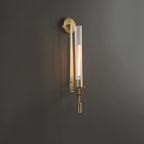 Lustra Applique Murale Laiton Minimaliste Verre Cannelé - Neutralighting