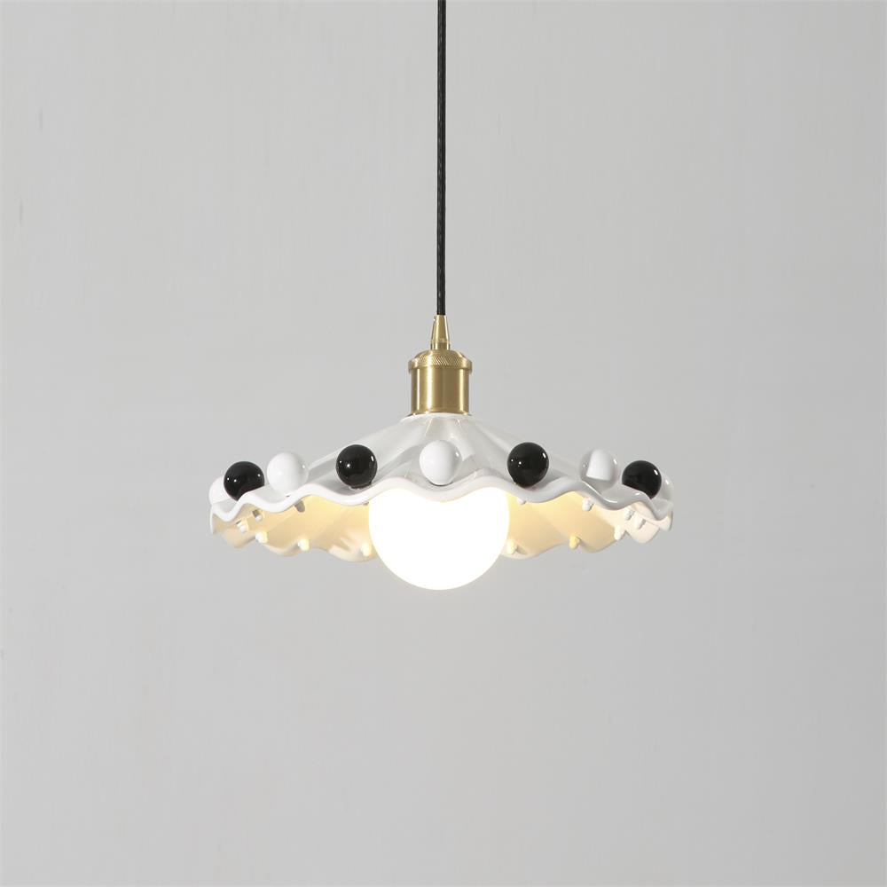 Pixen Suspension Avec Abat-Jour Céramique Ondulé - Neutralighting