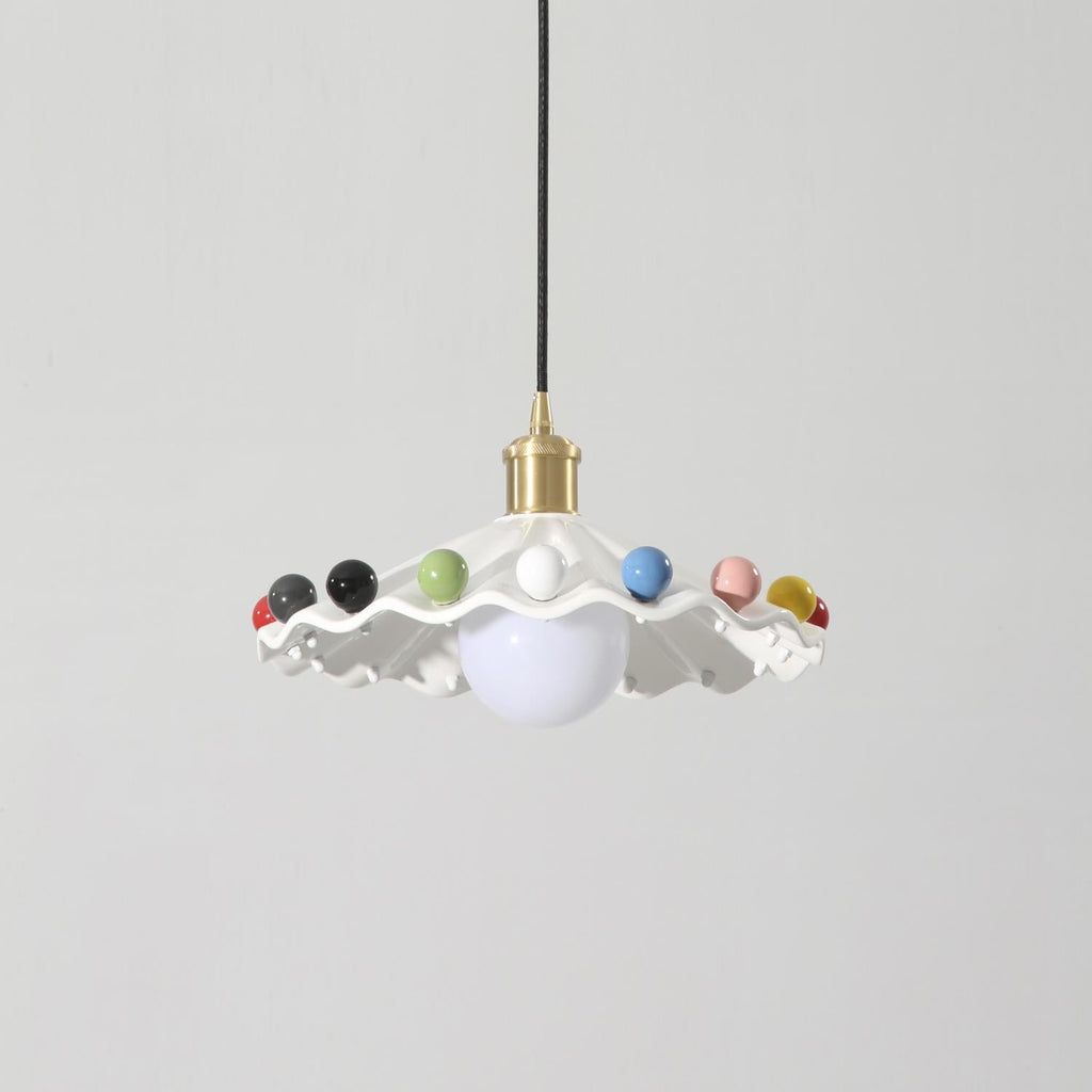 Pixen Suspension Avec Abat-Jour Céramique Ondulé - Neutralighting