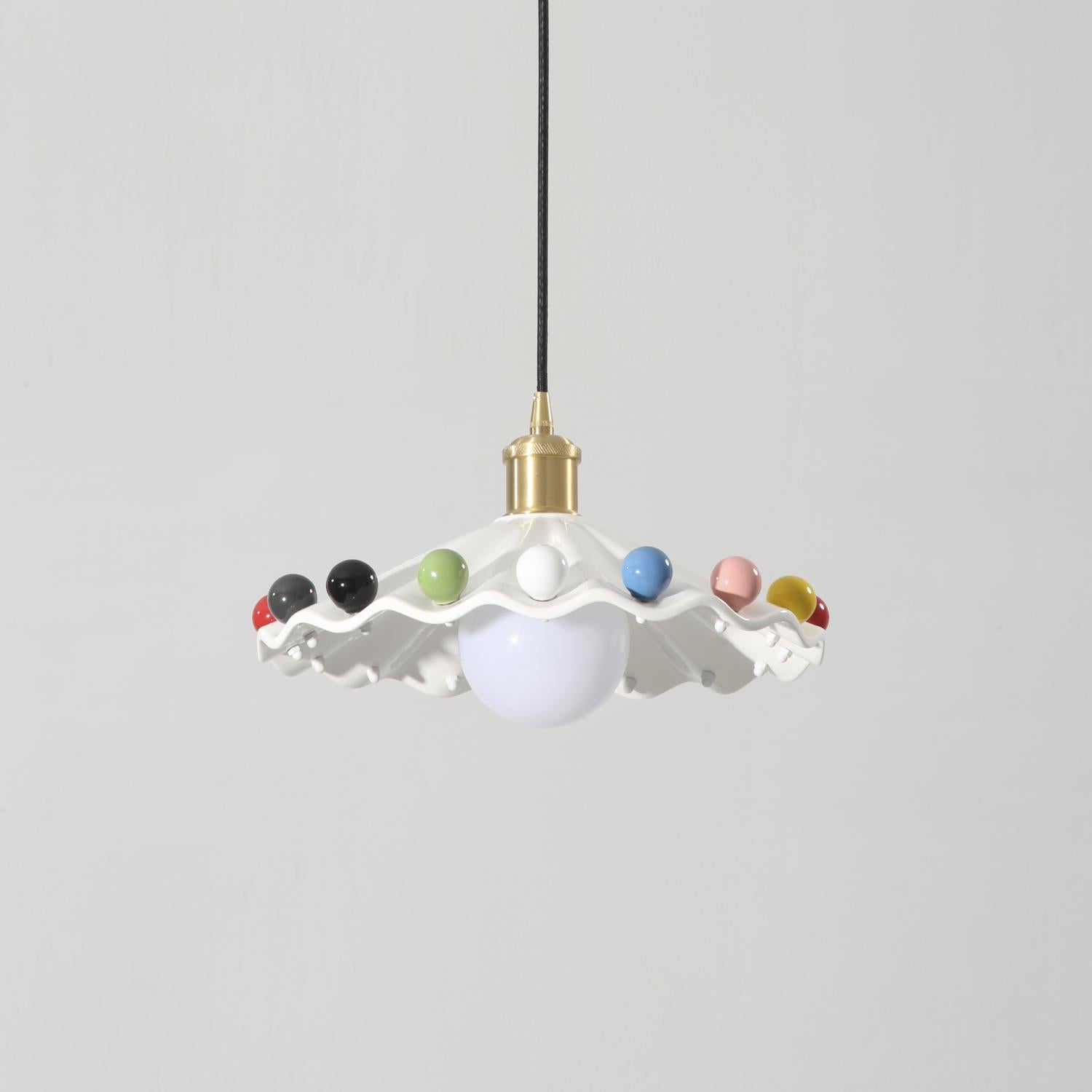 Pixen Suspension Avec Abat-Jour Céramique Ondulé - Neutralighting